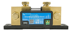 Victron Energy SmartShunt battery monitor in a system setup showing Bluetooth connectivity for live data