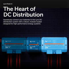 Victron Energy Lynx Power In demonstrates DC bus bar with positive and negative rails for clean connections