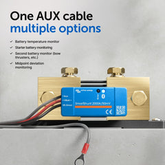 Auxiliary connections including temperature sensor support expanded monitoring.