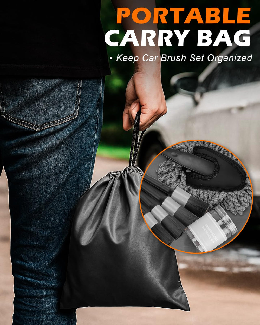 Viewmax storage bag keeps the kit organized for on-the-go detailing.