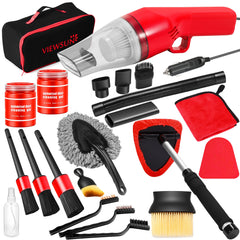 Viewsun 17PCS vacuum head enables quick interior cleanup.