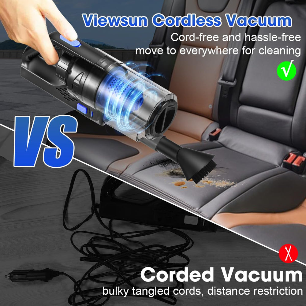 Viewsun retractable duster shown for easy dusting in tight spaces.