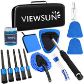 Viewsun windshield cleaner with extendable handle for hard-to-reach spots