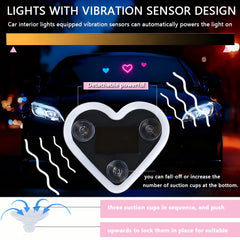 Vigirlc heart light with suction cups for tool-free installation.