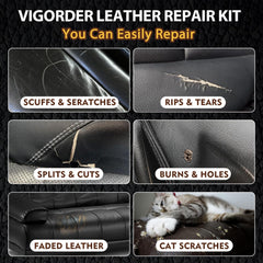 Vigorder leather adhesive tube used to seal scratches and holes in seconds.
