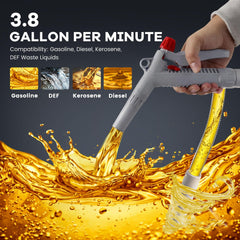 Vigorighter fuel pump showing 3.8 GPM flow rate in action