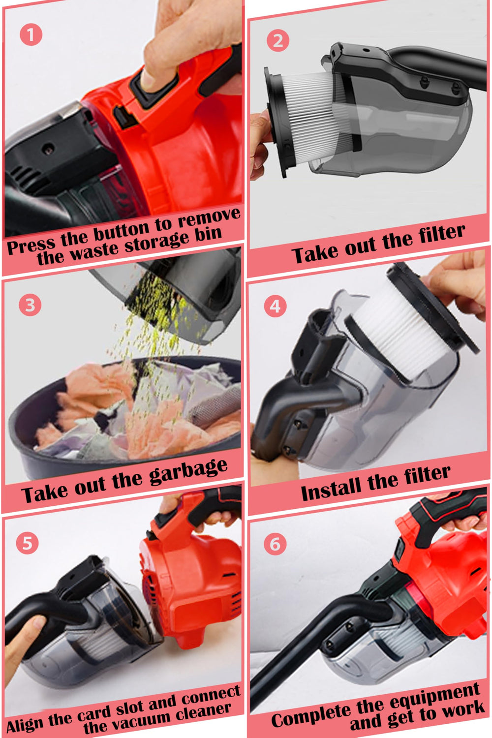 Powerful 500W brushless motor delivers 18,000 rpm suction