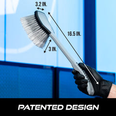 VIKING long-reach brush provides broad coverage for a quick wash.