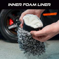 VIKING two-pack wash mitts in packaging ready for storage.