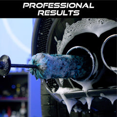 VIKING two-pack wheel barrel brushes in teal for versatile car detailing