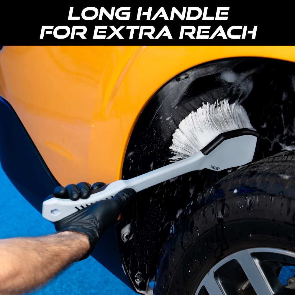 VIKING wheel brush with dense bristles for gentle scrubbing.