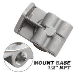 VIKKSAER 1R-0750 inlet and outlet ports enable easy hose routing.