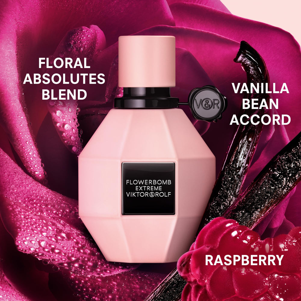 Viktor&Rolf Flowerbomb Extreme bottle side view with premium packaging