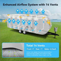VildVandring camper cover vent design promotes airflow to reduce heat