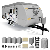 VildVandring travel trailer cover 18-20ft shields against sun and rain