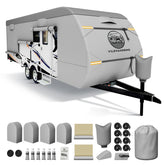 VildVandring 8-layer RV cover shields trailer from sun and rain.