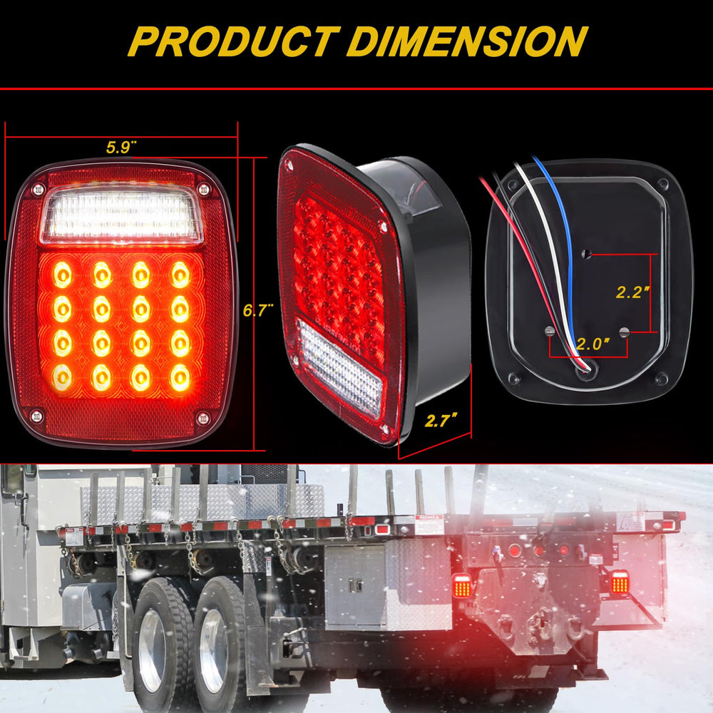 VINAUO RV tail lights IP65 waterproof housing for durability.