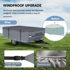 VINPATIO elasticized hem corners ensure secure installation.