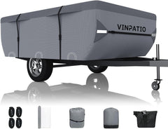 VINPATIO pop-up camper cover folding over a trailer for portable protection
