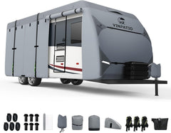 VINPATIO RV Cover 7-Layer Top protects against sun and moisture.