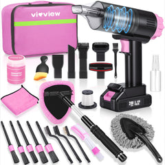 Vioview car cleaning kit pink hurricane suction for deep interior cleaning