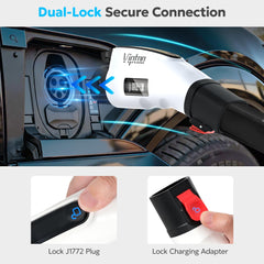VIPTOO Tesla to J1772 adapter ships in compact packaging for convenient storage.