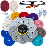 Viscoo 20-pack 4-inch diamond pads kit front view for versatile surface polishing