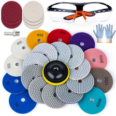 Viscoo 20-pack 4-inch diamond pads kit front view for versatile surface polishing