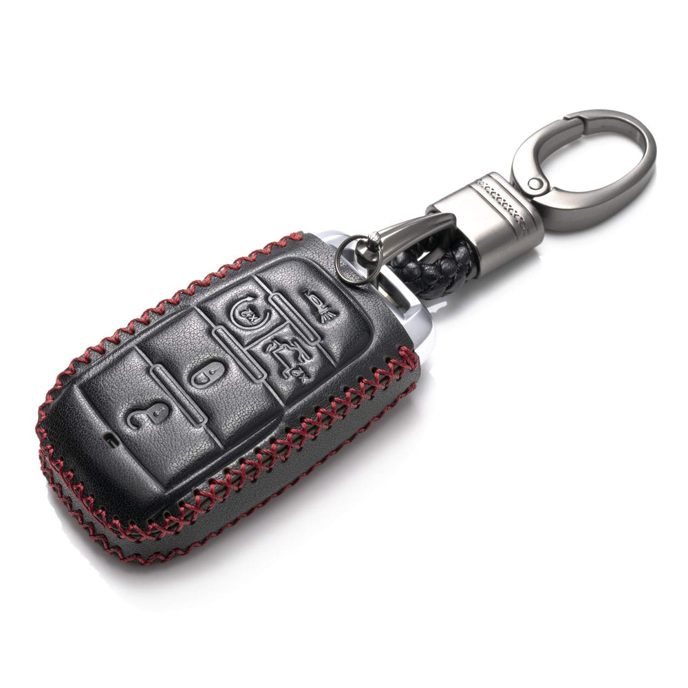 Vitodeco leather key fob close-up showing premium grain and finish
