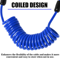 VIVBOO 6ft blue breakaway cable, coiled design keeps tangling away.