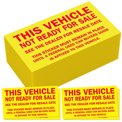 Vivitex bright yellow red Not For Sale sticker on window improves visibility