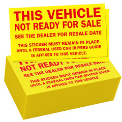 Vivitex Not For Sale sticker 200-pack shown on car window for quick lot communication