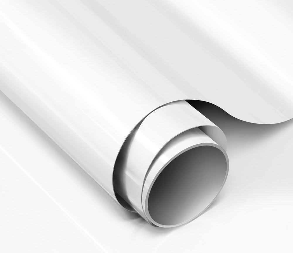 VViViD ColorFusion PPF gloss polar white roll shows pristine finish and color depth