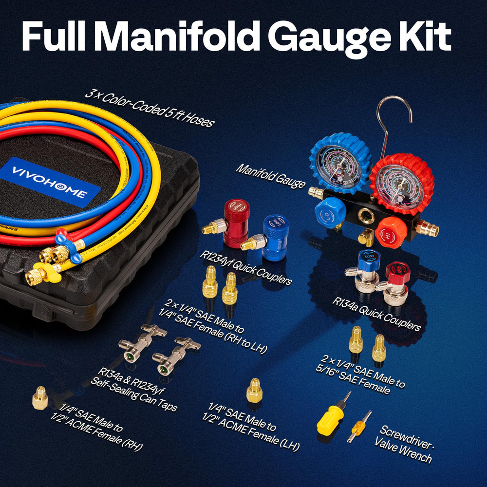Vivohome five-foot reinforced hoses offer high-pressure performance for automotive A/C work
