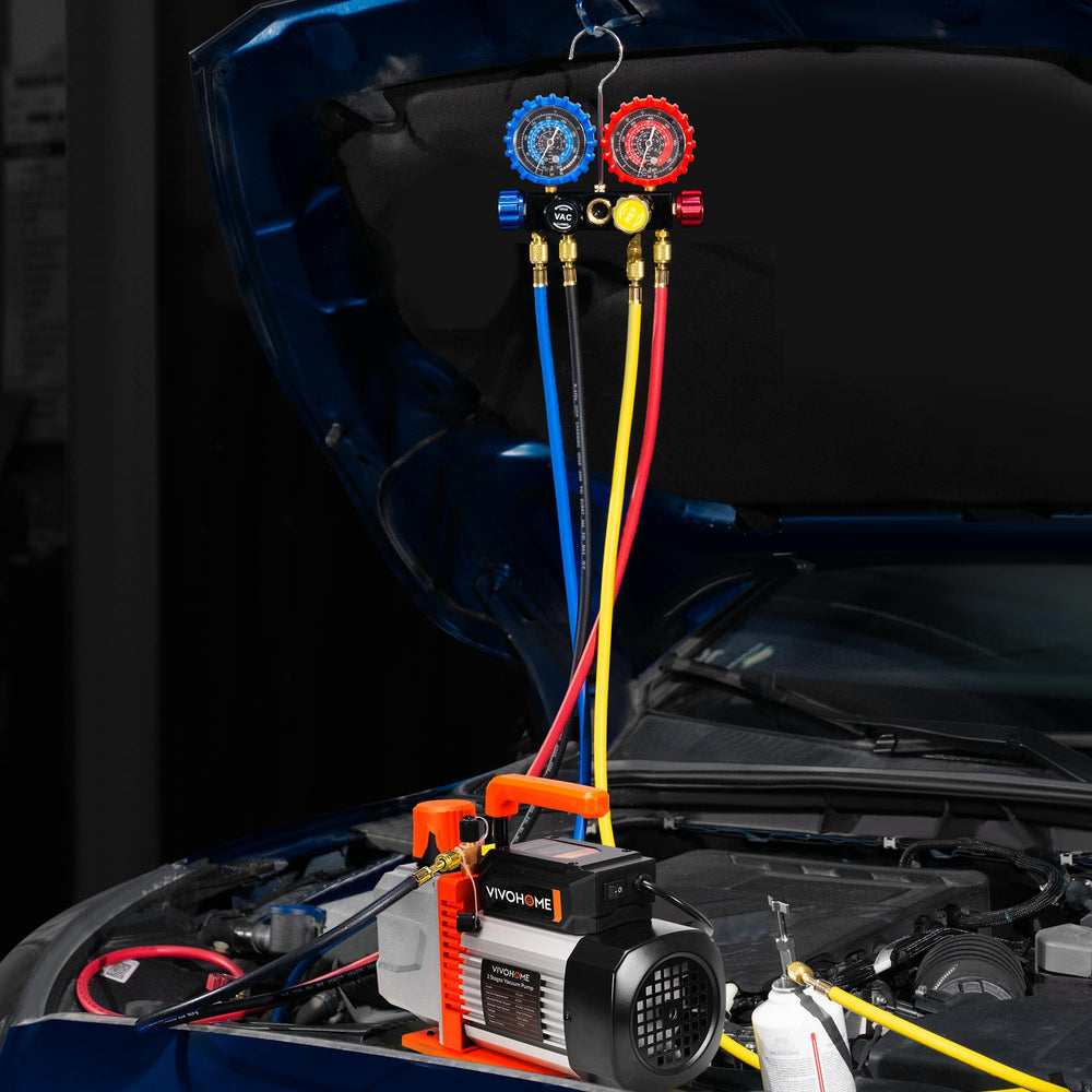 VIVOHOME manifold works with multiple refrigerants including R134a and R410a for versatility