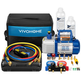 VIVOHOME vacuum pump dual-stage action for fast deep vacuum in A/C service.