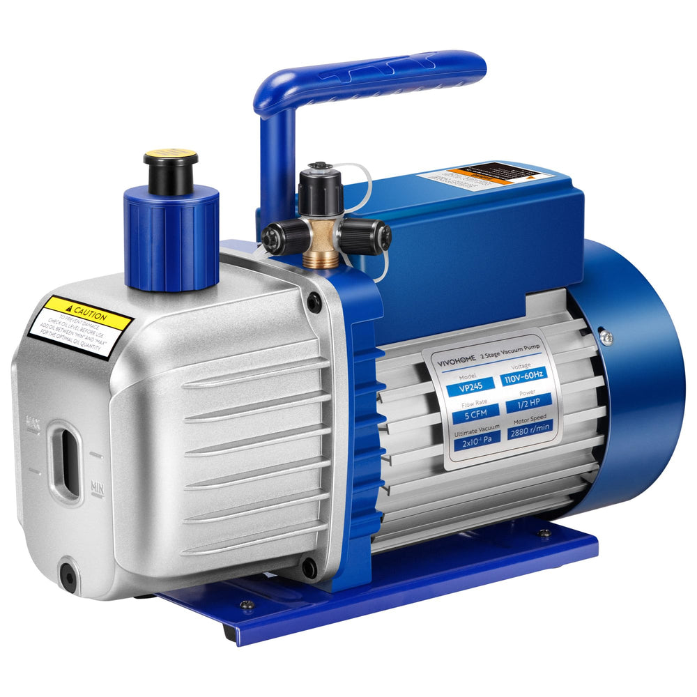 VIVOHOME vacuum pump front view showing sparkless motor design for A2L refrigerants