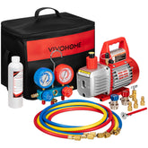 VIVOHOME vacuum pump front view, compact and durable for HVAC service
