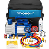 VIVOHOME vacuum pump front view showing compact design for precise AC servicing