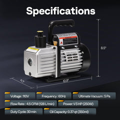VIVOHOME vacuum pump in use on an air conditioning service job
