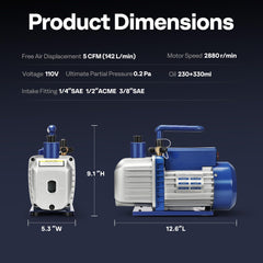 VIVOHOME vacuum pump in use servicing an automotive air conditioning system