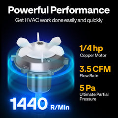 VIVOHOME vacuum pump side vent showing efficient heat dissipation for continuous operation.