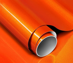 Gloss Flame Orange roll ready for dry-apply installation