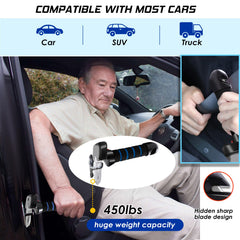 Vizava safety grab handle with ergonomic non-slip grip for all hand sizes.