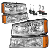 Vizotae headlights assembly for Chevy Silverado driver side improves night visibility.