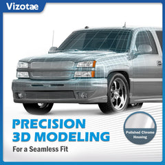 Vizotae headlights assembly for Chevy Silverado passenger side clarity on dark roads.