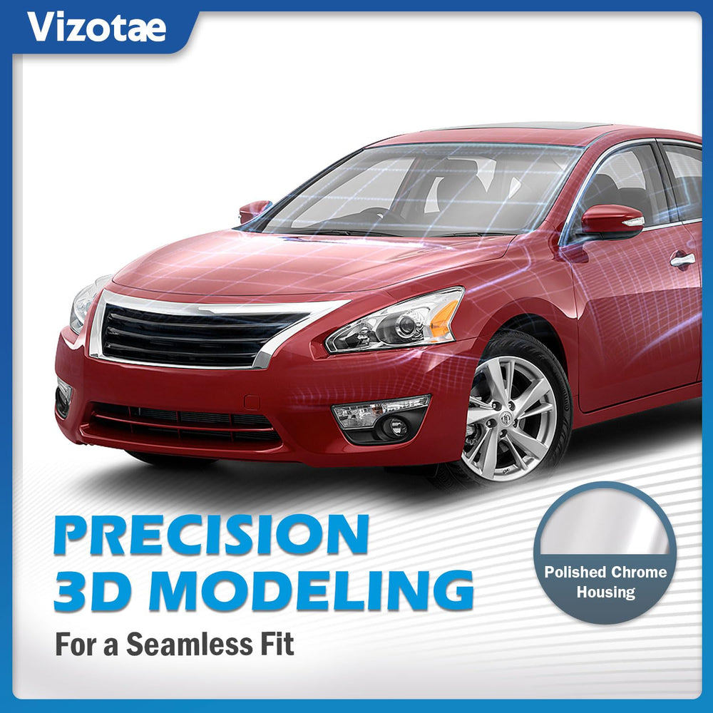 Vizotae headlights assembly side view showcases durable housing for all-weather reliability.
