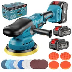 Vkdemer cordless buffer polisher with 6-inch head for smooth car detailing