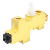 Vkinman brake proportioning valve closeup on a Jeep Wrangler CJ-YJ for balanced braking