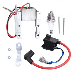 Vkinman CDI ignition coil close-up for 49cc-80cc engines, reliable starting.